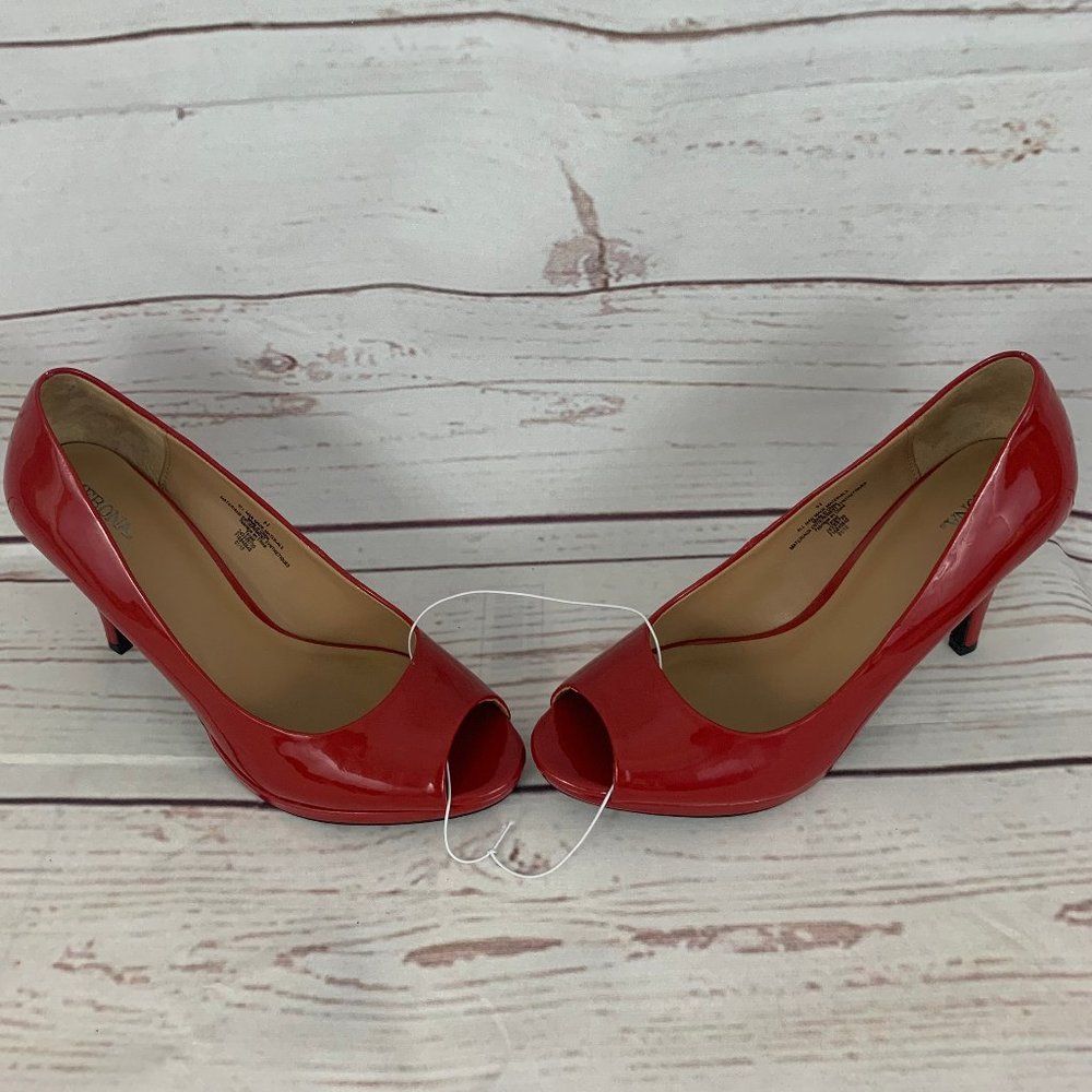 Merona Red Open Toe Heels 9 1/2